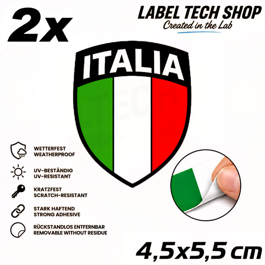 🇮🇹 Italien Aufkleber Wappen Italian Sticker Adesivo Italiano Bandiera Italiana Motorrad Auto Helm 4,5x5,5cm NR.107