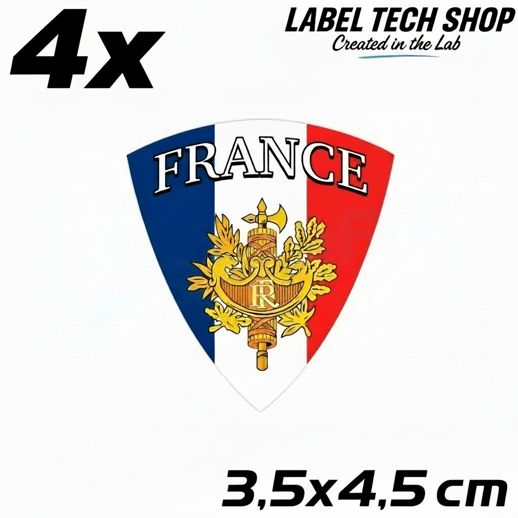 4x Frankreich Aufkleber France Francia Flagge Sticker 3,5x4,5cm (003)