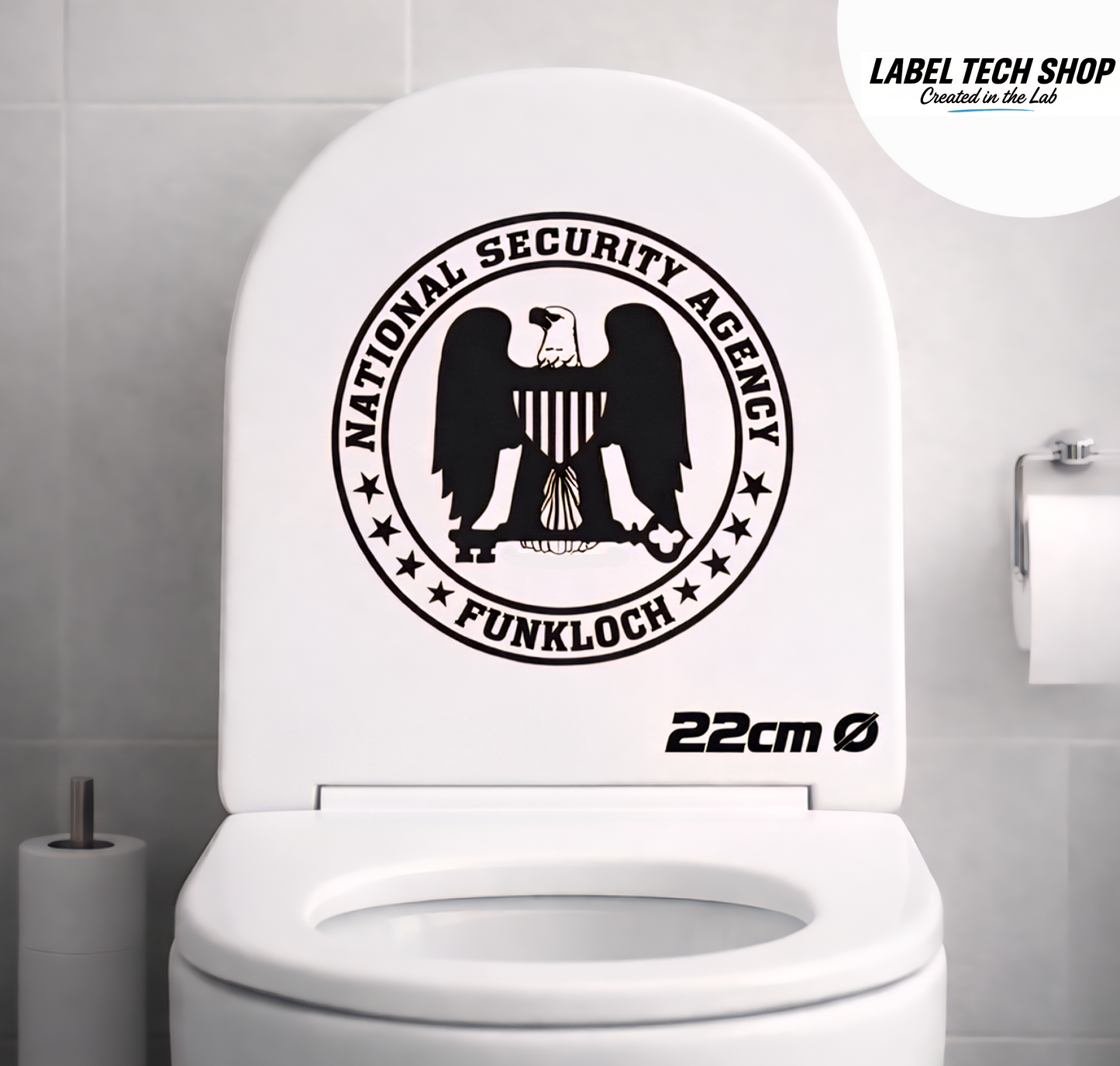 NSA Funkloch Sticker 22cm Ø – IT Humor Aufkleber für Türen, Toiletten & Büro (128)