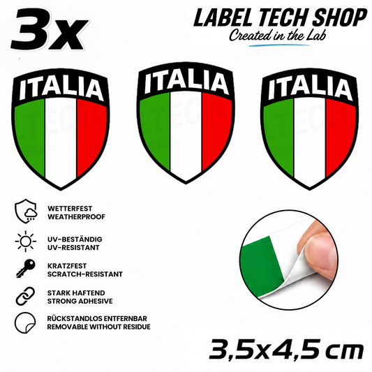 🇮🇹 Italien Aufkleber Wappen Italian Sticker Adesivo Italiano Bandiera Italiana Motorrad Auto Helm 3,5x4,5cm NR.102