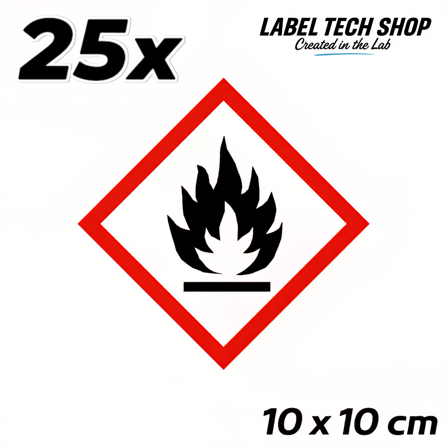 GHS02 Gefahrgut Aufkleber Brandgefahr Flamme nach CLP Norm Arbeitssicherheit