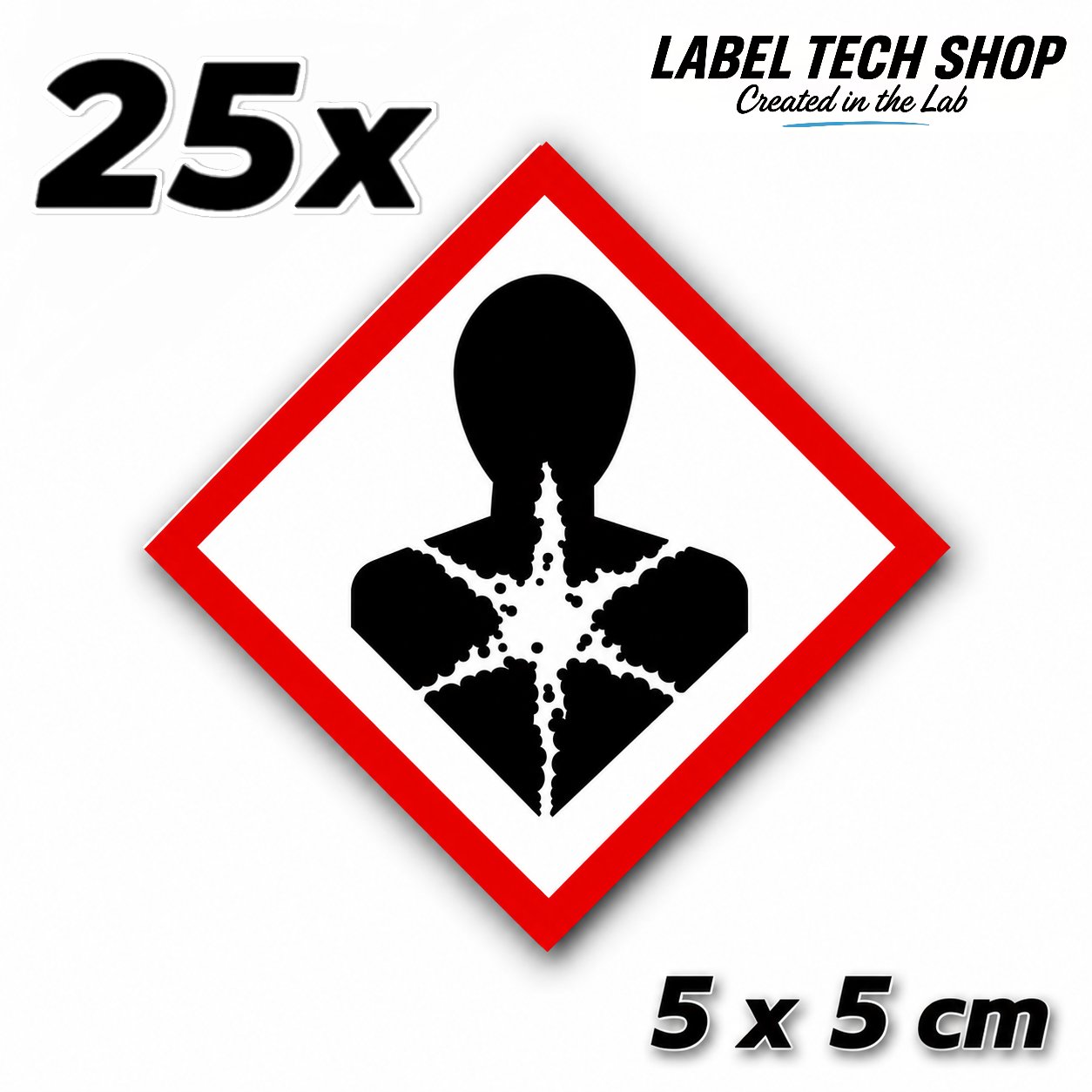 GHS08 Health Hazard Sticker Hazardous Material Label according to CLP / GHS Occupational Safety