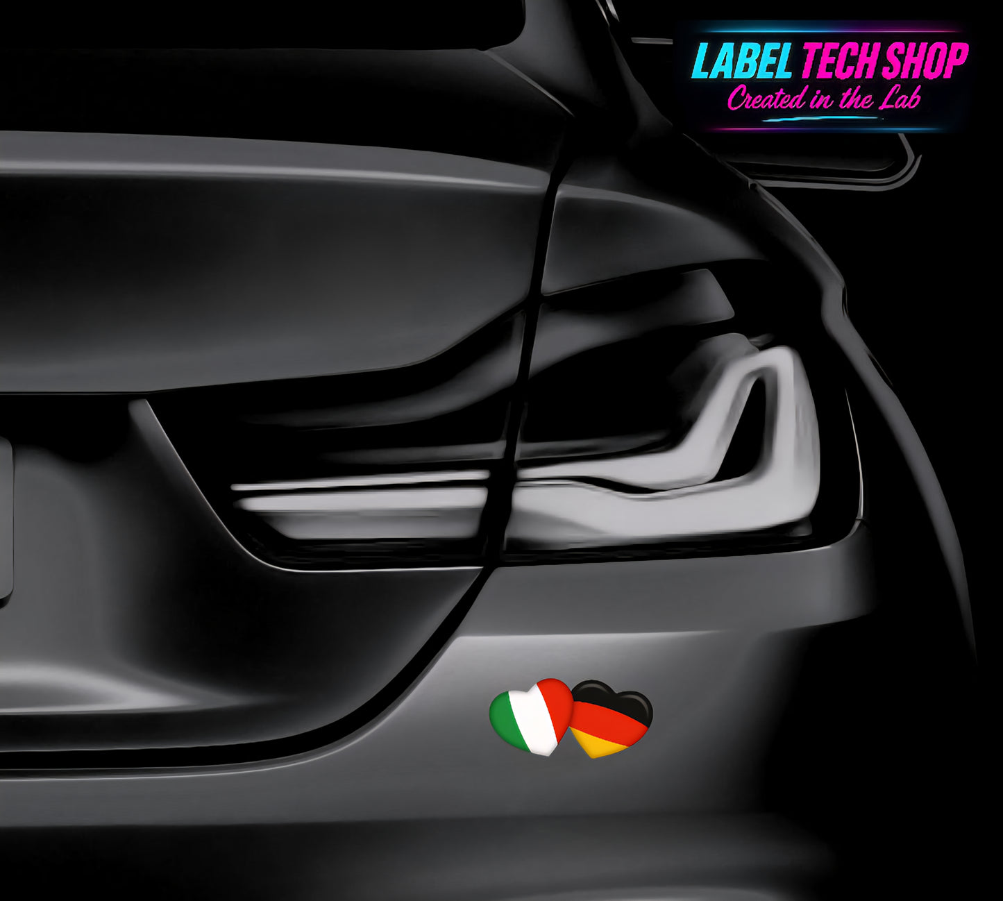 1x Italien & 1x Deutschland Aufkleber Herz 9×4,5cm Flagge Italien Adesivo Cuore Sticker 062