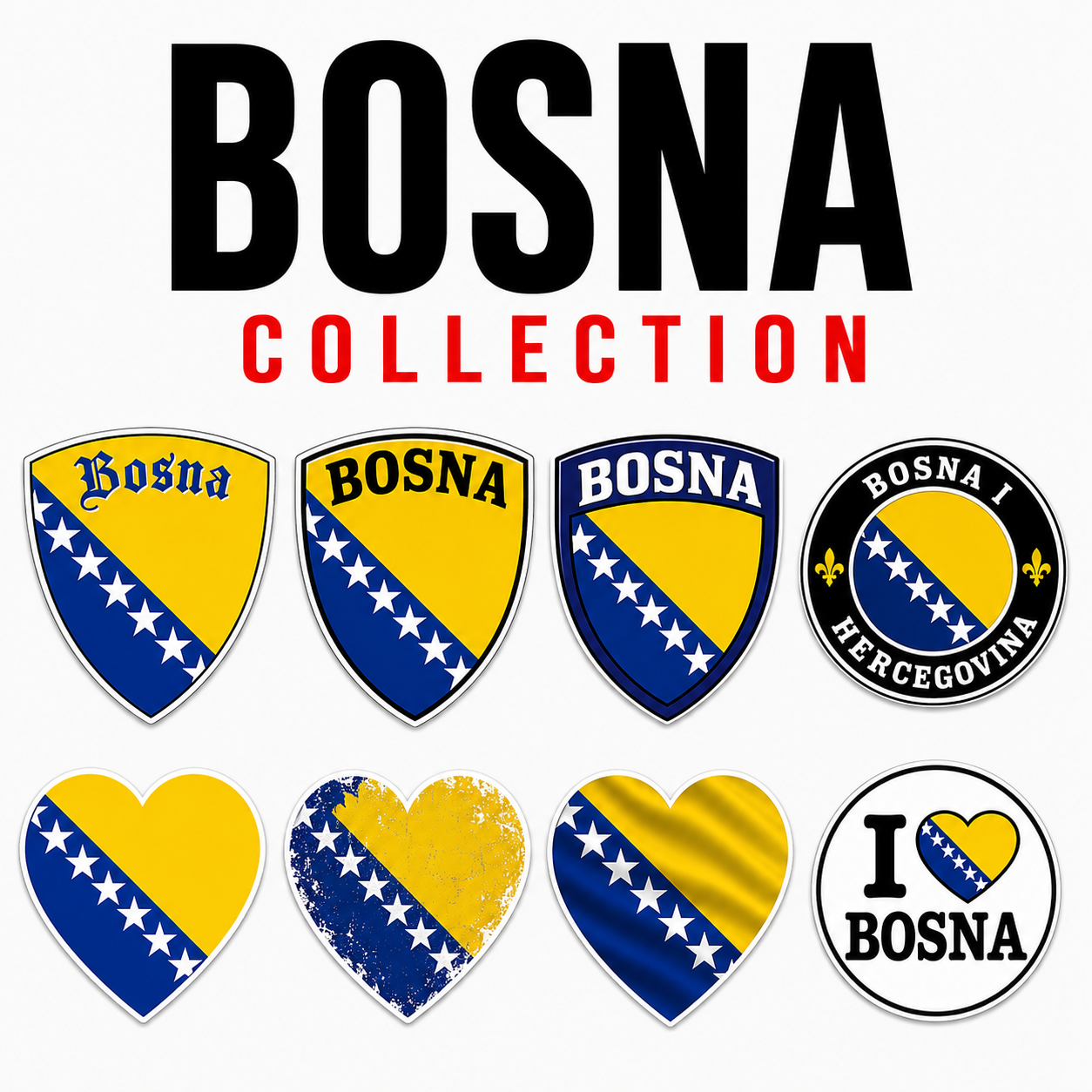 Bosnien Aufkleber Kollektion – Bosnia & Herzegovina Sticker Collection