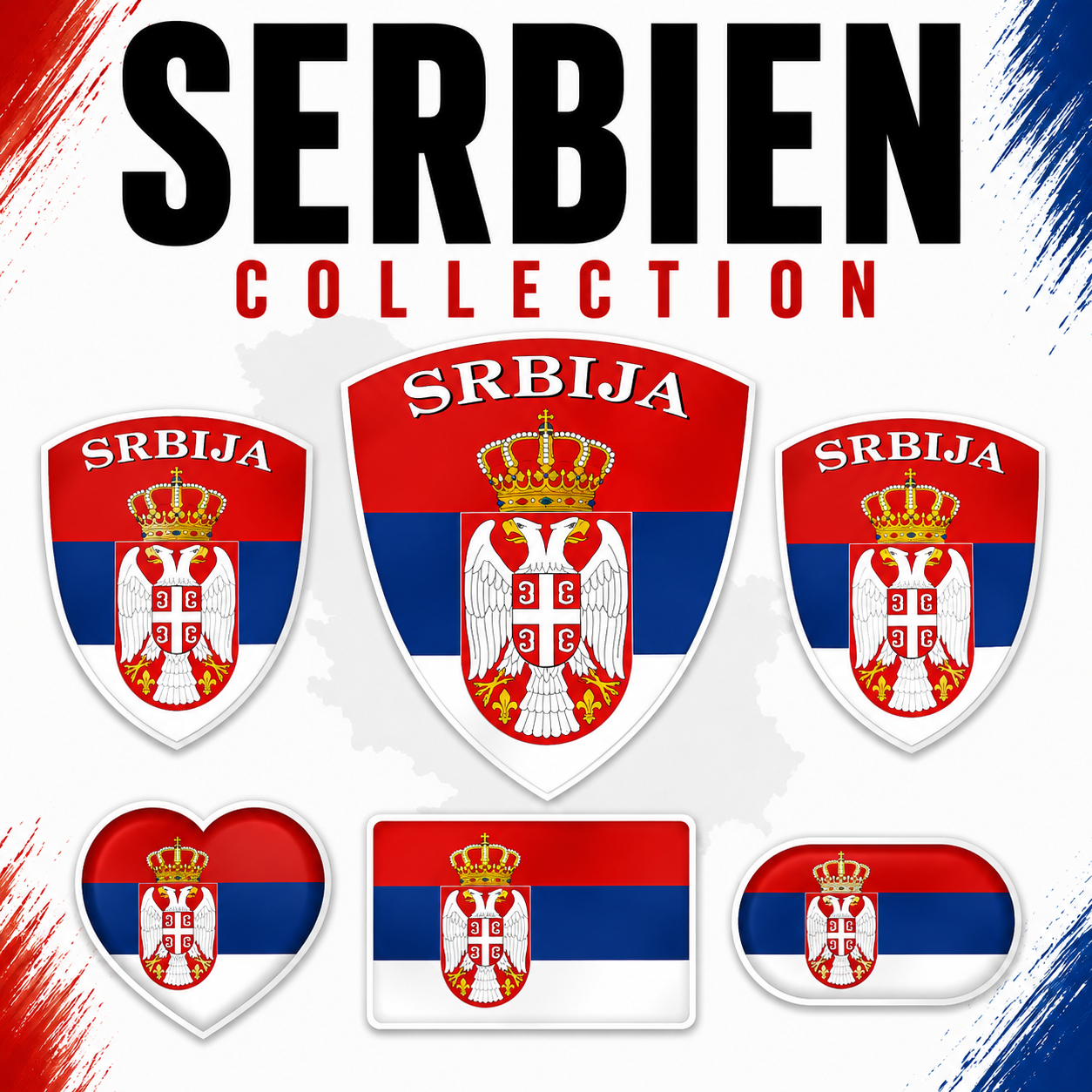Serbien / Srbija Aufkleber – Serbia Sticker Kollektion