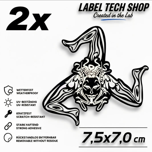Sizilien Sicilia Sicily Trinacria Triskelion Aufkleber Sticker Adesivo – Auto Laptop Helm – 7,5 × 7,0 cm NR.026