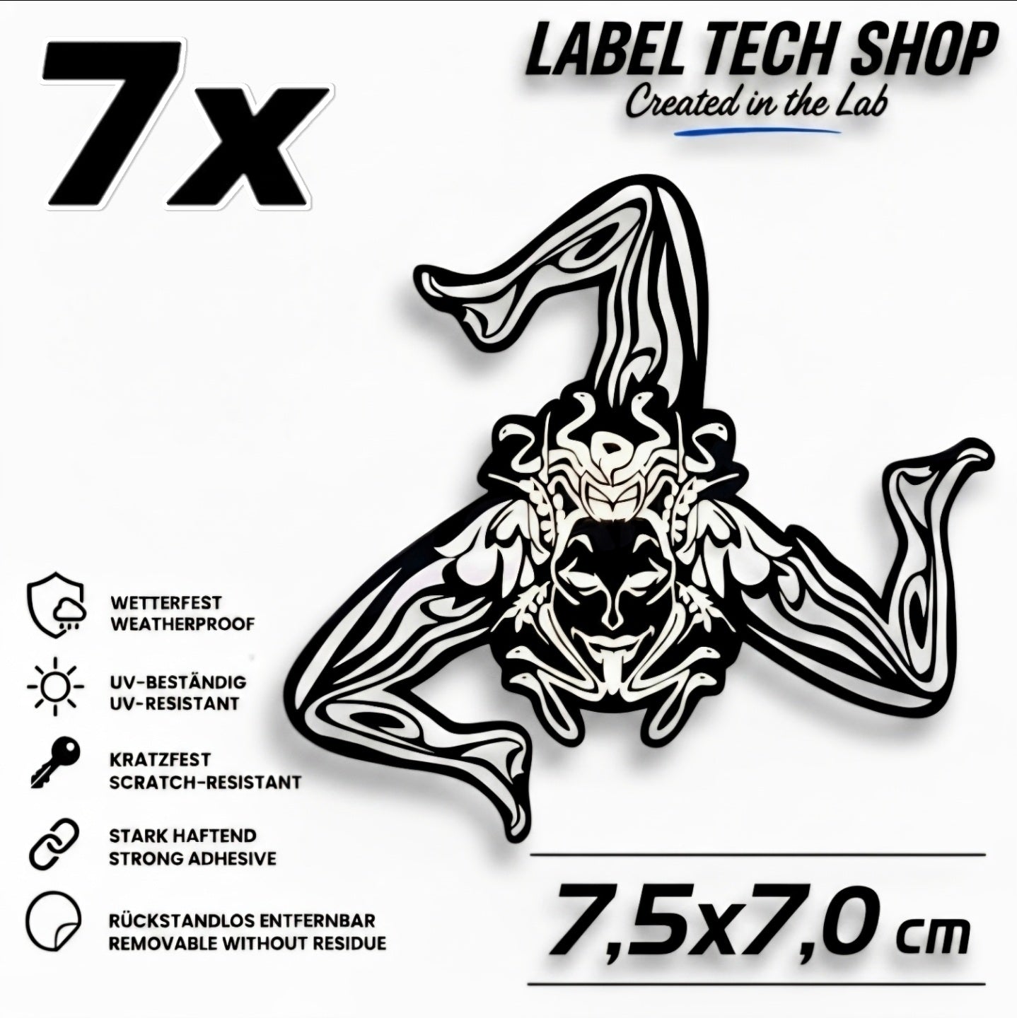 Sizilien Sicilia Sicily Trinacria Triskelion Aufkleber Sticker Adesivo – Auto Laptop Helm – 7,5 × 7,0 cm NR.026