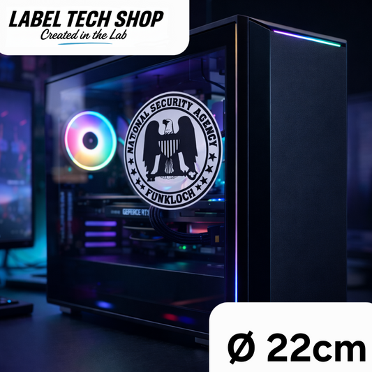 NSA Funkloch Sticker 22cm Ø – IT Humor Aufkleber für Computer / Laptop / Router (128)