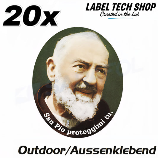 20x Padre Pio Aufkleber Sticker Außenklebend Katholisch Catholic 4,5x5,0 cm (027)