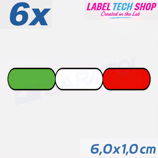 6x Italia/Italien Aufkleber Flagge 6×1 cm Italien Streifen Adesivo Sticker 037