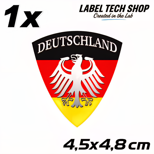 Deutschland Emblem Aufkleber 4,5 x 4,8 cm – Germany Adler Wappen Sticker (114)