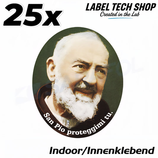 25x Padre Pio Aufkleber Adesivo Innenklebend Indoor Sticker Catholic 4,5x5,0 cm (028)