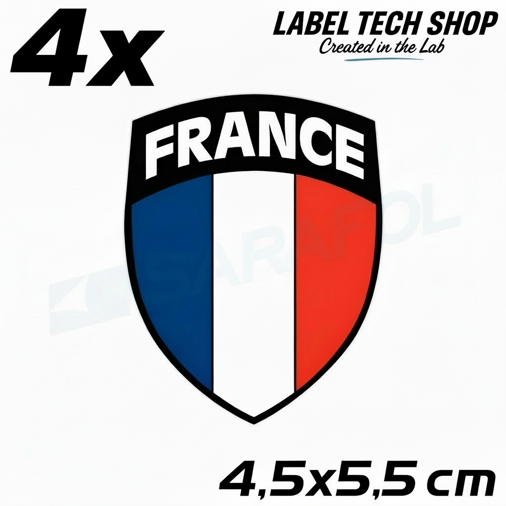 4x France Stickers France France Flag Sticker 4.5x5.5cm (040)