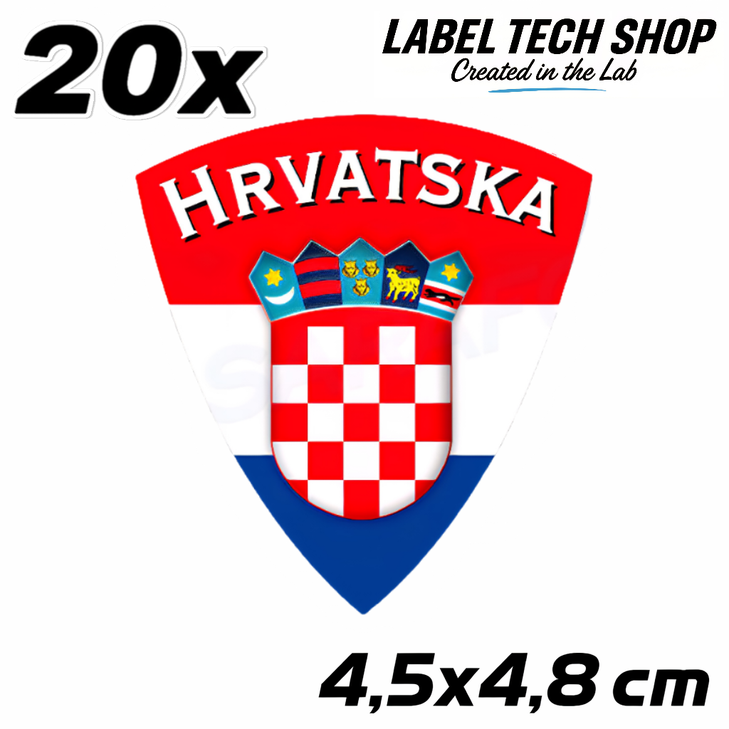 Kroatien Hrvatska Croatia Wappen Aufkleber – Croatia Coat of Arms Sticker – 4,5 × 4,8 cm (013)