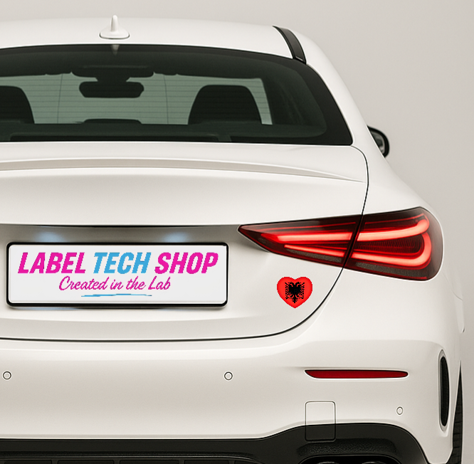 10x Albania Shqiponja Herz Sticker – Albanien Flagge Heart Aufkleber 4,5x5,5cm (005)