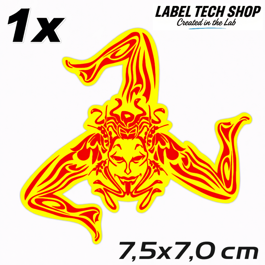 Sizilien Sicilia Sicily Trinacria Triskelion Aufkleber Sticker Adesivo – Auto Laptop Helm Geschenk – 7,5 × 7,0 cm (117)