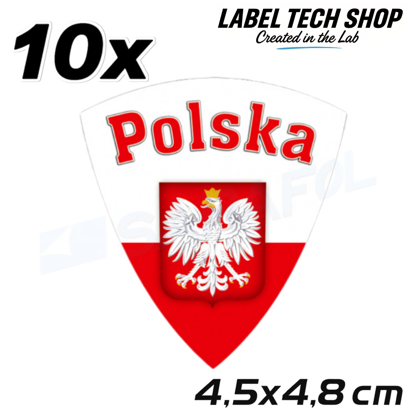 10x Polen Aufkleber 🇮🇩 Polska naklejka Polish Sticker Flagge 4,5x4,8cm 021