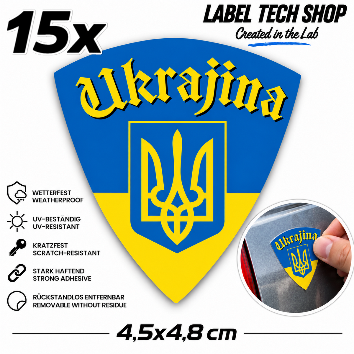 🇺🇦 Ukraine  Aufkleber Sticker Flagge Україна Наклейка  Wappen Emblem Auto 4,5x4,8cm Nr.012