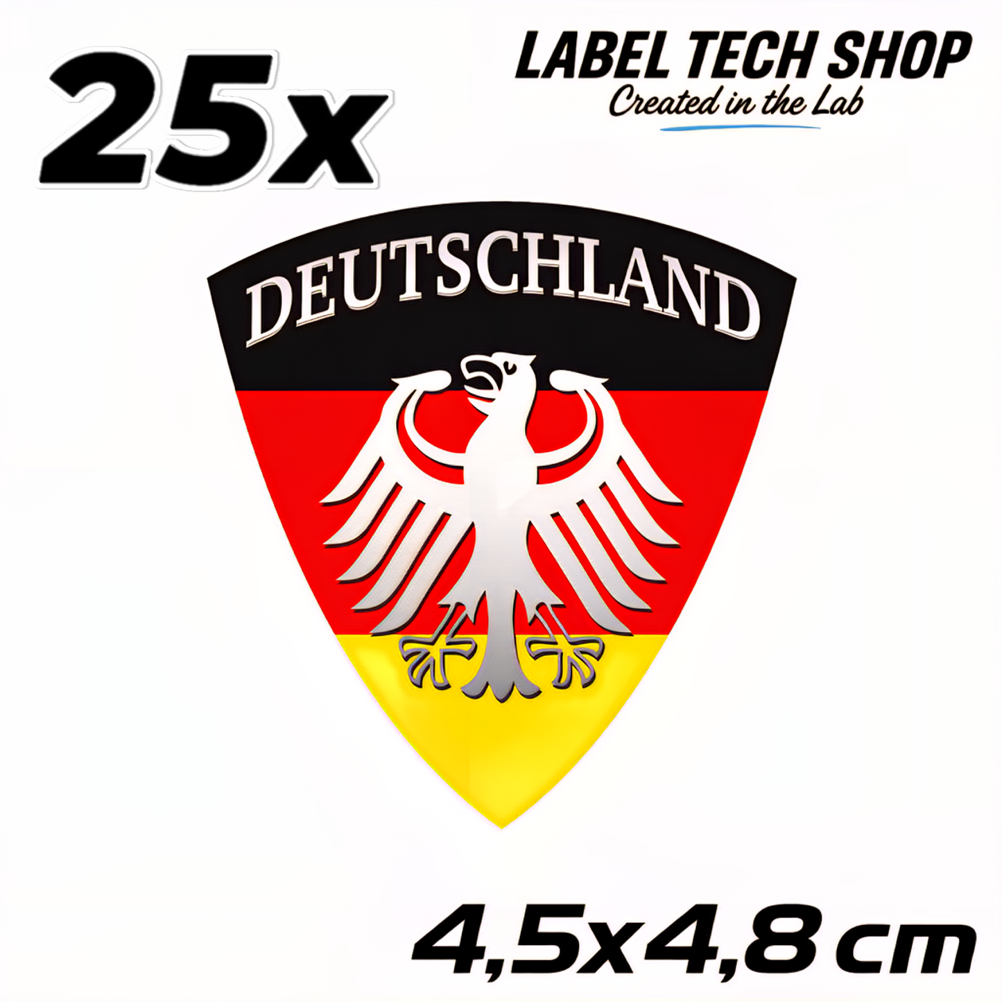 Deutschland Emblem Aufkleber 4,5 x 4,8 cm – Germany Adler Wappen Sticker (114)