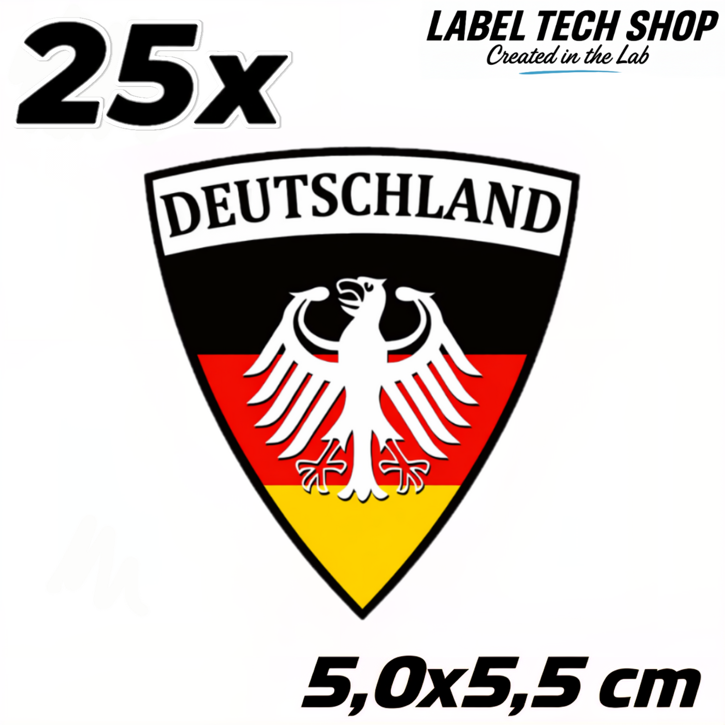Deutschland Emblem Aufkleber (022) – 5,0 x 5,5 cm – Germany Adler Wappen Sticker