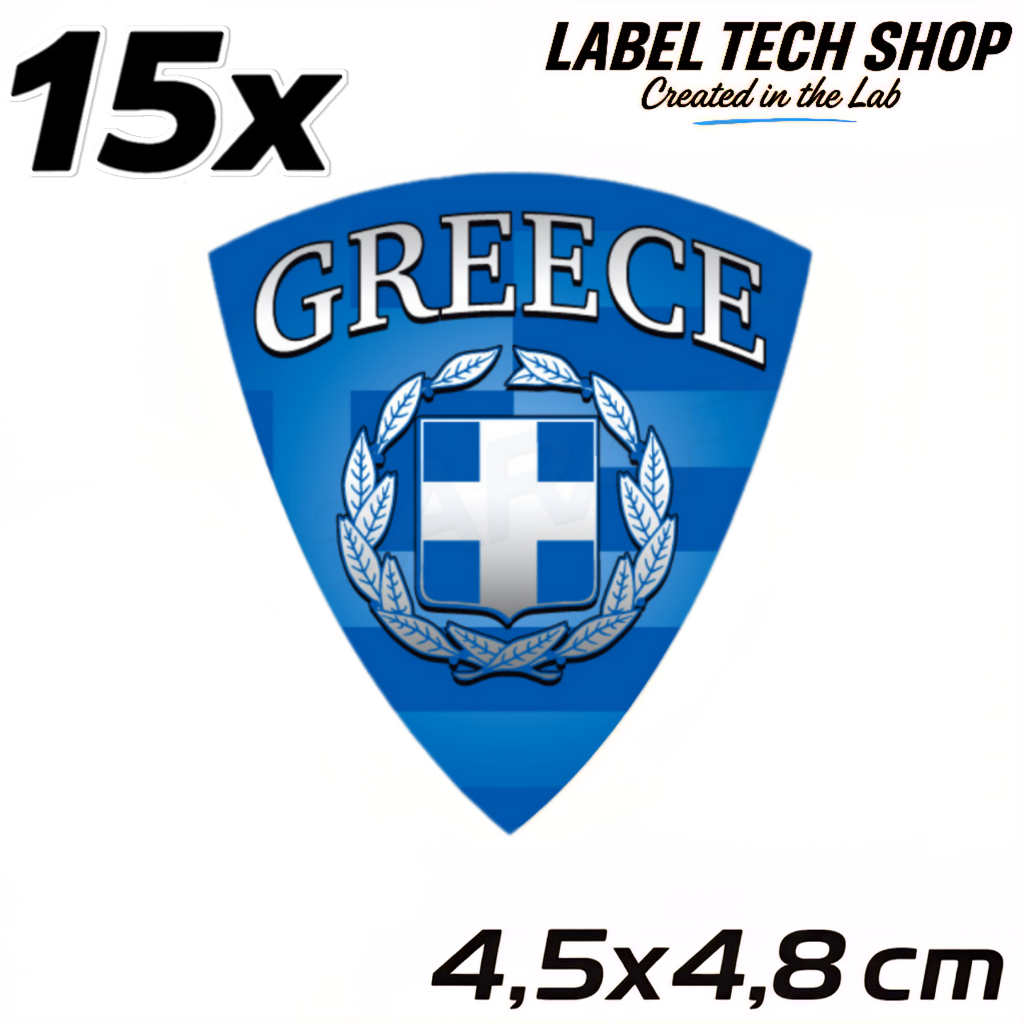 15x Griechenland Aufkleber 🇬🇷 Αυτοκόλλητο Ελλάδας Greece Sticker 4,5×4,8 cm (115)
