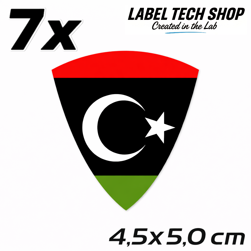 Libyen Libya ليبيا Aufkleber Sticker ملصق – Flag Flagge Wappen Emblem – Auto Laptop Helm Geschenk – 4,5 × 5,0 cm (120)
