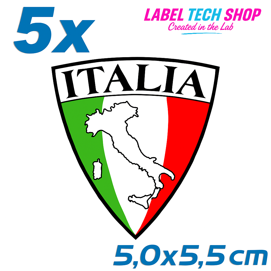 5x Italien/Italia Aufkleber 5×5,5cm Flagge Italien Emblem Adesivo Sticker 001