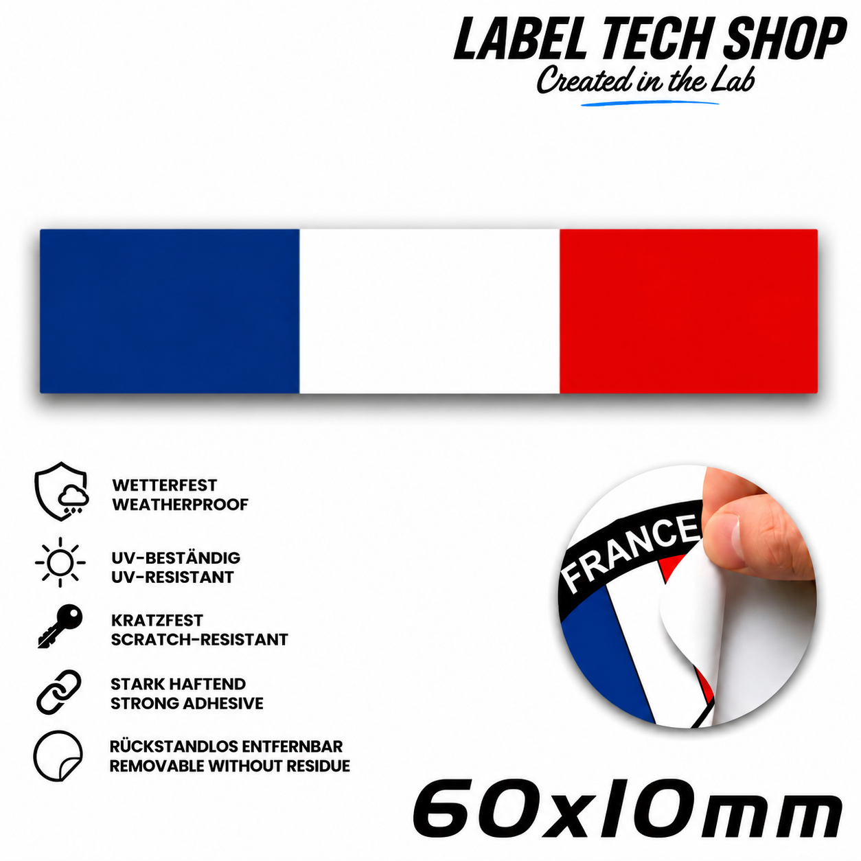 🇫🇷 Frankreich Flagge Aufkleber France Sticker Drapeau Français Auto Helm 60x10mm NR.039