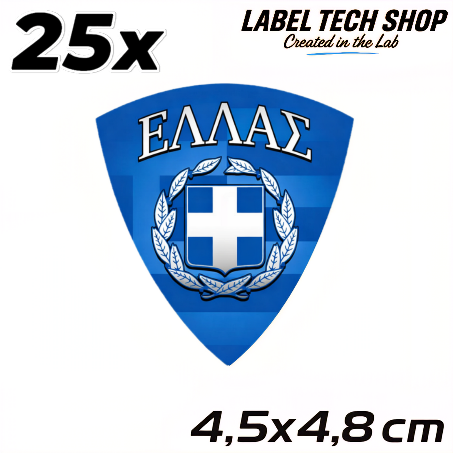 25x Griechenland Aufkleber 🇬🇷 Αυτοκόλλητο Ελλάδας Greek Sticker 4,5×4,8 cm (113)