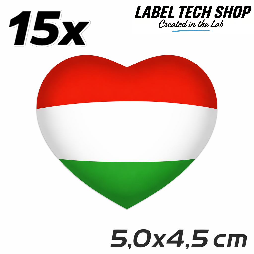 Ungarn Hungary Magyarország Herz Aufkleber Matrica – Hungary Flag Heart Sticker – Auto Laptop Helm – 5,0 × 4,5 cm (049)