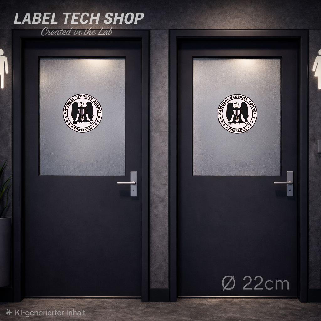NSA Funkloch Sticker 22cm Ø – IT Humor Aufkleber für Türen, Toiletten & Büro (128)