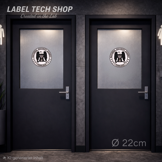 NSA Funkloch Sticker 22cm Ø – IT Humor Aufkleber für Türen, Toiletten & Büro (128)