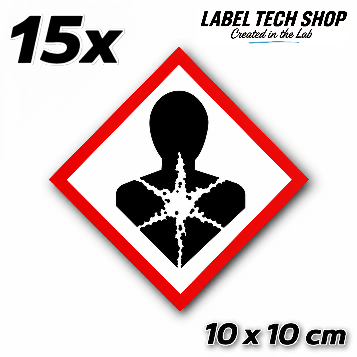 GHS08 Health Hazard Sticker Hazardous Material Label according to CLP / GHS Occupational Safety