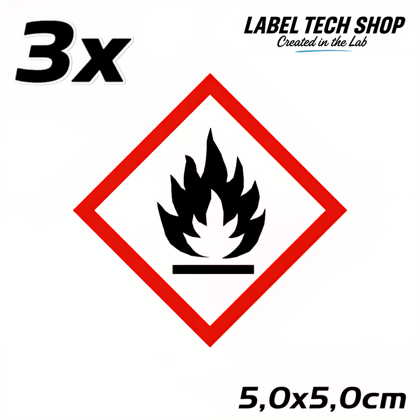 GHS02 Gefahrgut Aufkleber Brandgefahr Flamme nach CLP Norm Arbeitssicherheit