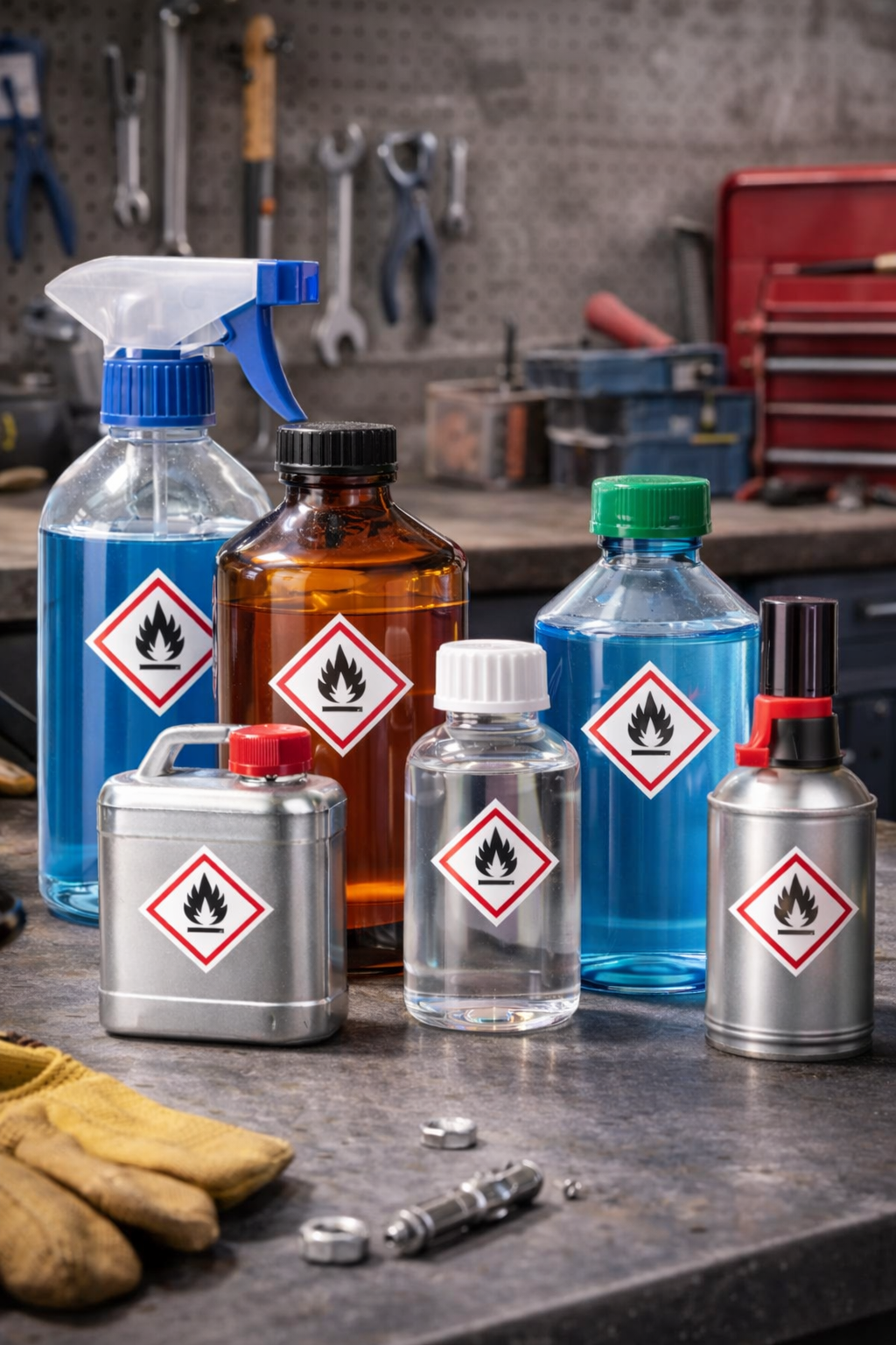 GHS02 Gefahrgut Aufkleber Brandgefahr Flamme nach CLP Norm Arbeitssicherheit