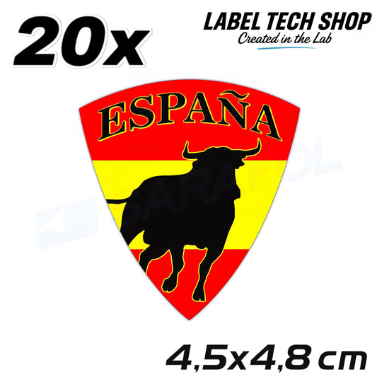 20x Spanien Aufkleber España adhesivo Spain Sticker Flagge Wappen 4,5x4,8cm (002)