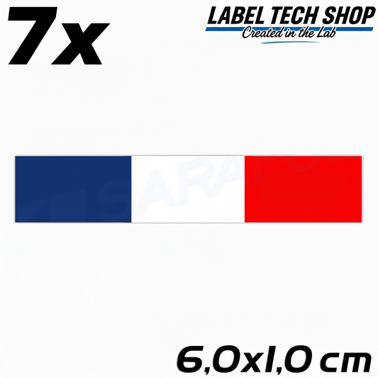 7x Frankreich Aufkleber France Francia Flagge Sticker 6,0x1,0cm (039)