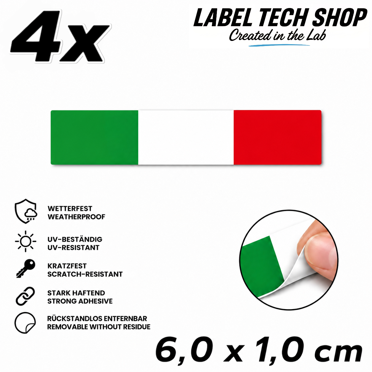 🇮🇹 Italy Sticker Italian Sticker Adesivo Italiano Italian Flag Motorcycle Car Helmet 6.0x1.0cm NR.036