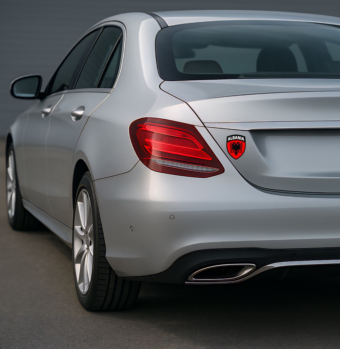 2x Albanien Aufkleber Shqipëria Shqiponja  – Albania Flagge Emblem Wappen Sticker 4,5x5,5cm (100)