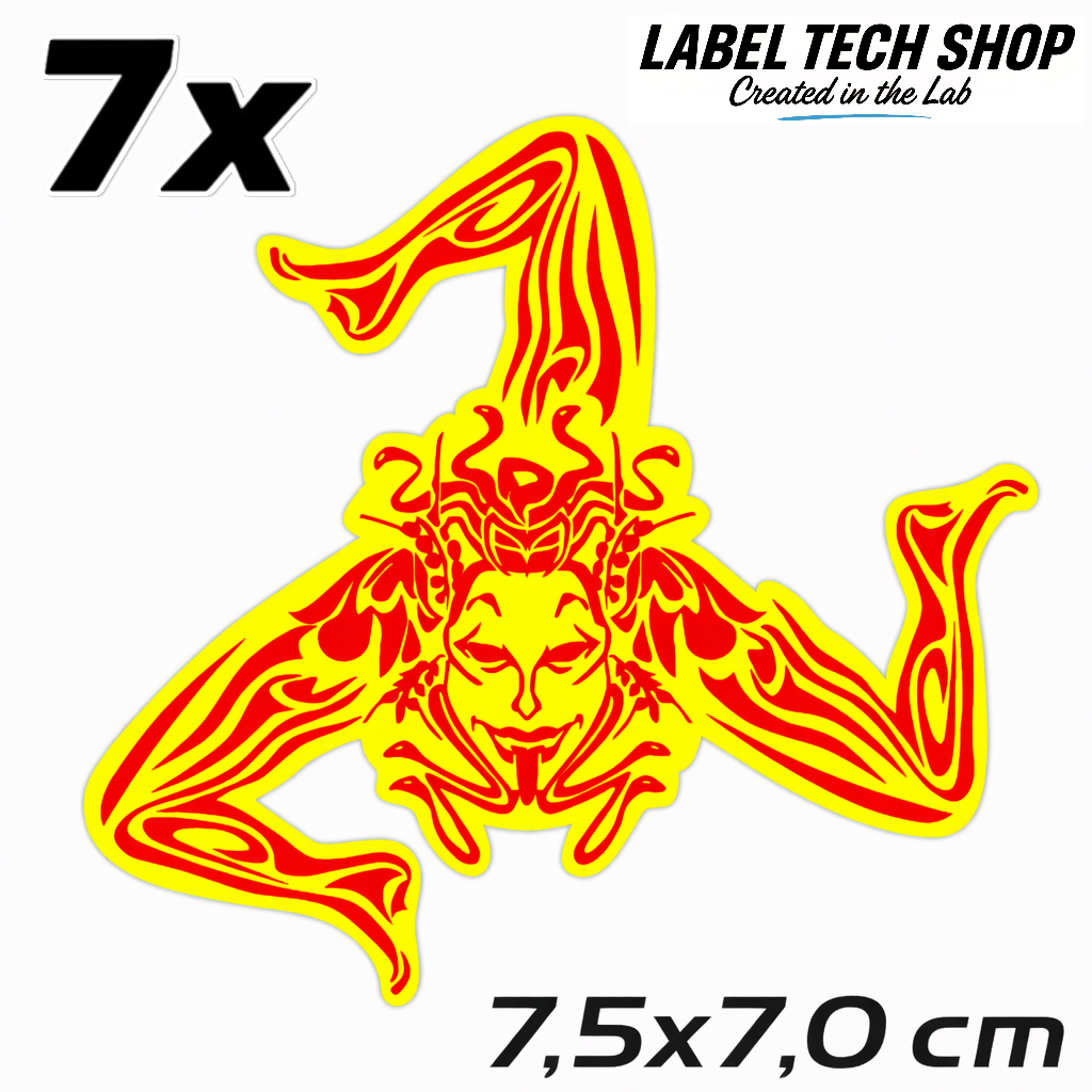 Sizilien Sicilia Sicily Trinacria Triskelion Decal Sticker Adesivo – Car Laptop Helmet Gift – 7.5 × 7.0 cm (117)