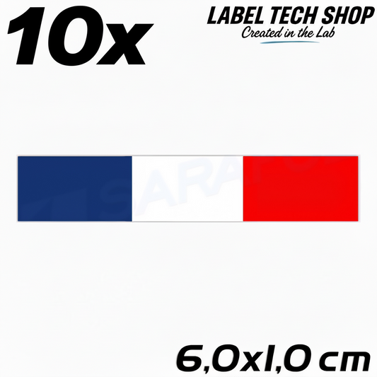 10x Frankreich Aufkleber France Francia Flagge Sticker 6,0x1,0cm (039)