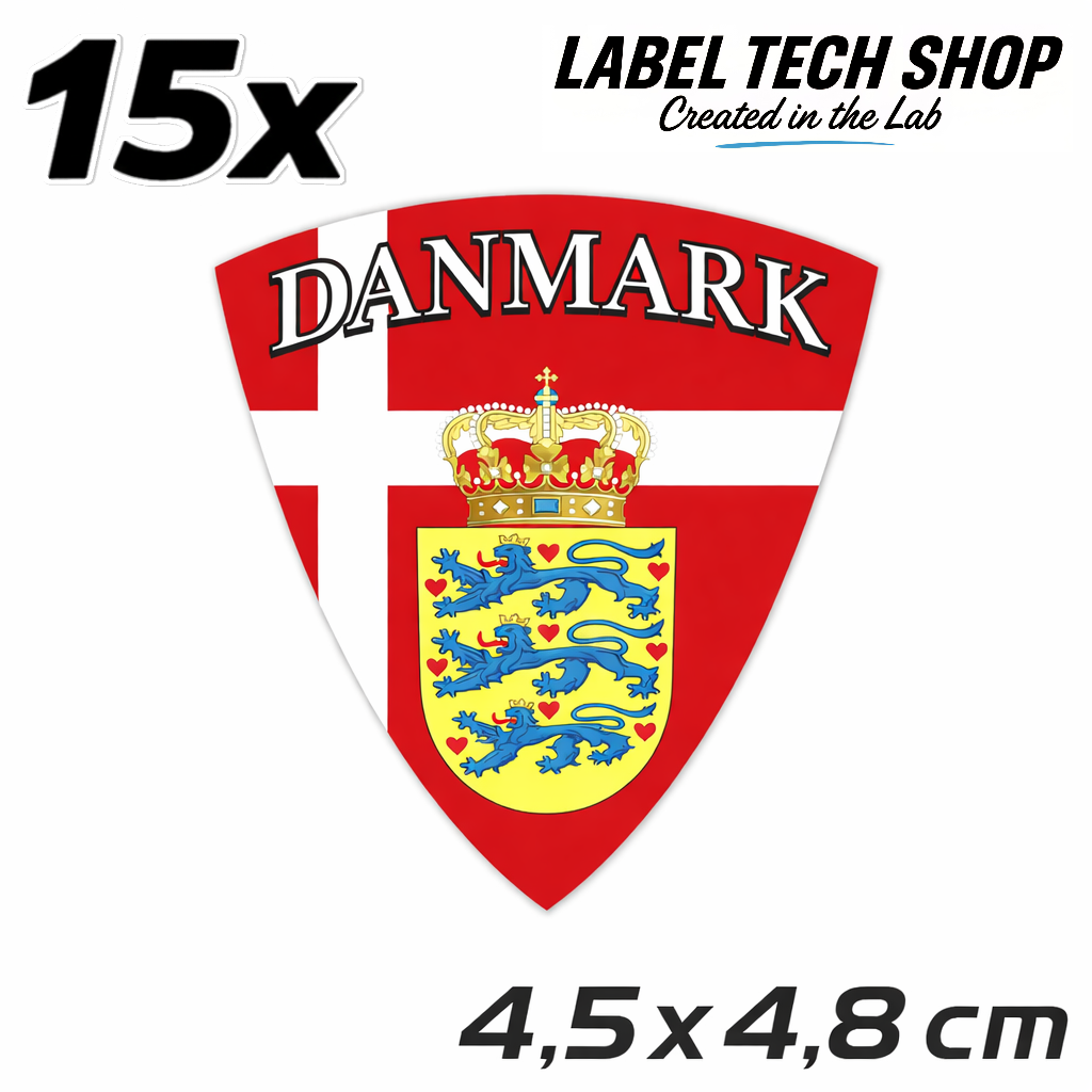 Dänemark Aufkleber Denmark Sticker Wappen Danmark Klistermærke – Coat of Arms – 4,5 × 4,8 cm (110)