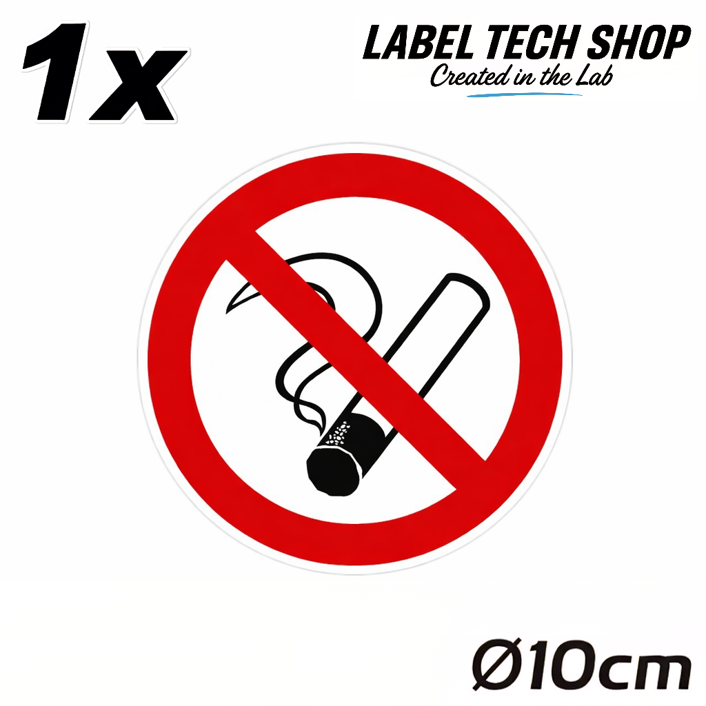 Rauchen verboten Aufkleber Ø10cm – No Smoking Sticker – No Fumar Hinweiszeichen Innen & Außen – Verbotsschild (127)