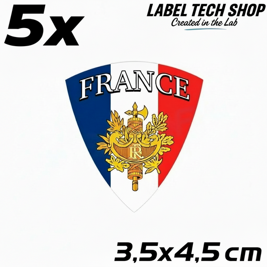 5x Frankreich Aufkleber France Francia Flagge Sticker 3,5x4,5cm (003)