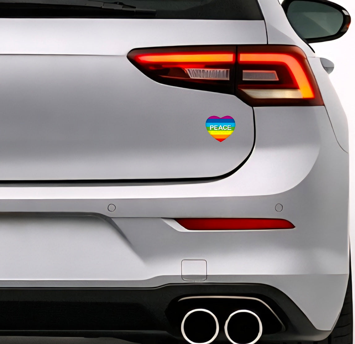 Peace Frieden LGBTQ Herz Aufkleber Sticker – Rainbow Flag Heart LGBTQ Sticker – Auto Laptop Helm – 5,0 × 4,5 cm (055)