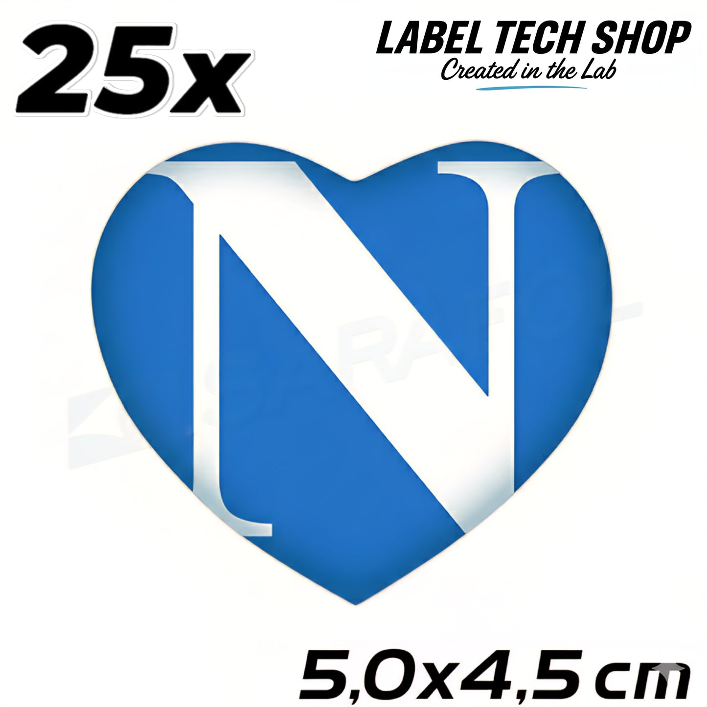 25x Napoli Herz Aufkleber Neapel Naples Cuore Heart Adesivo Sticker 5,0x4,5cm