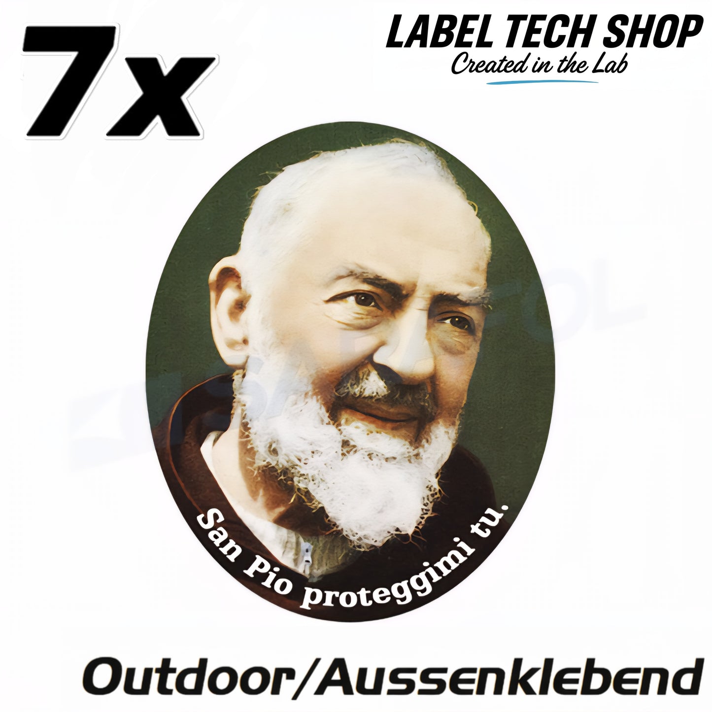 7x Padre Pio Aufkleber Sticker Außenklebend Katholisch Catholic 4,5x5,0 cm (027)