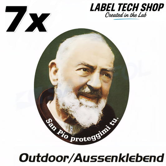 7x Padre Pio Aufkleber Sticker Außenklebend Katholisch Catholic 4,5x5,0 cm (027)