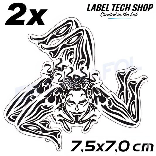 2x Sizilien Trinacria Aufkleber Transparent Schwarz – Sicilia Sticker 7,5x7,0cm (064)