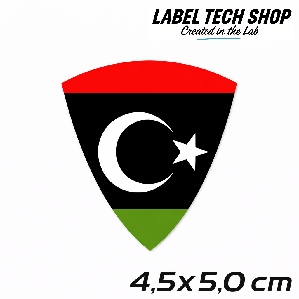 Libyen Libya ليبيا Aufkleber Sticker ملصق – Flag Flagge Wappen Emblem – Auto Laptop Helm Geschenk – 4,5 × 5,0 cm (120)